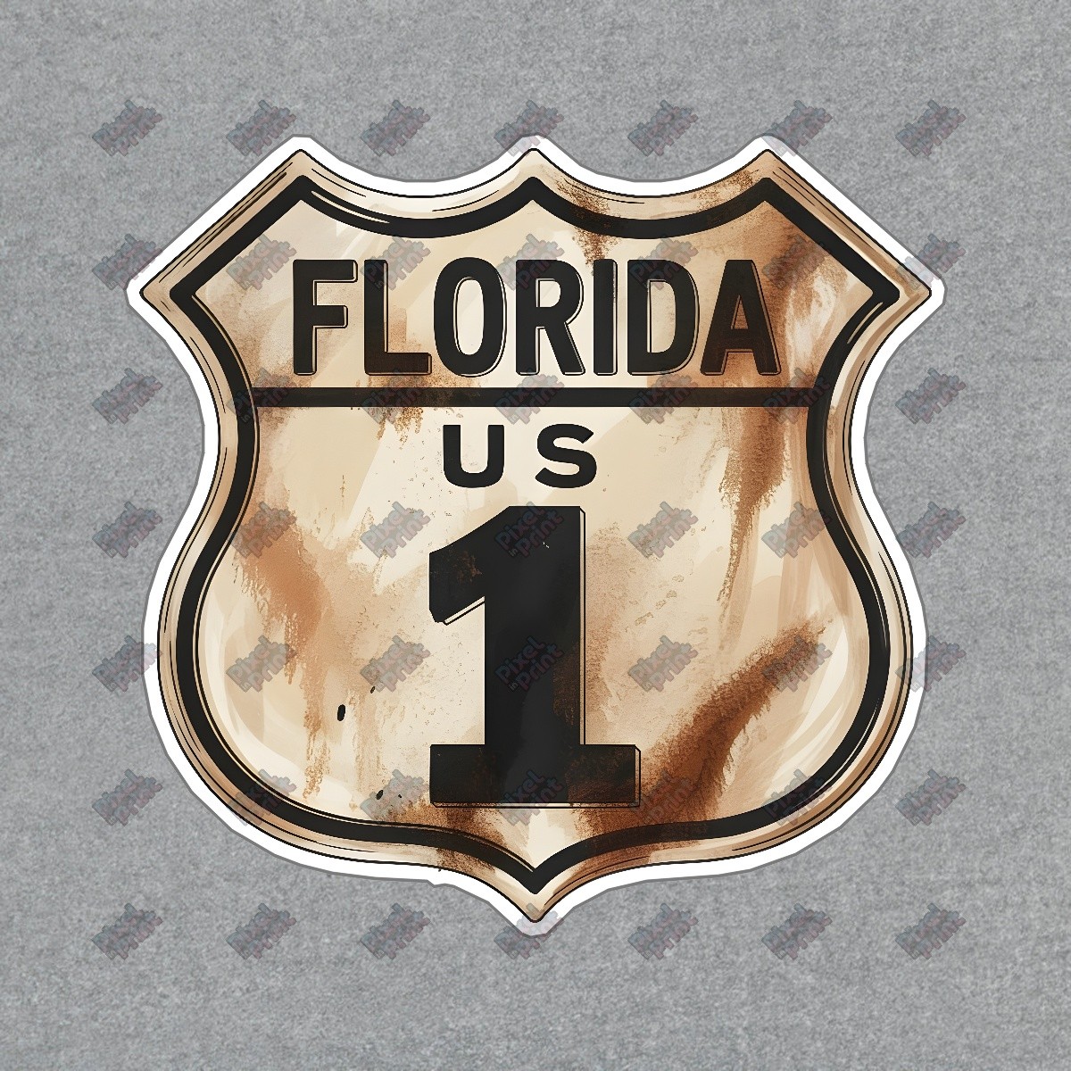 Vintage Florida US Route 1 Shield Sign Distressed Road Decor Retro #8552