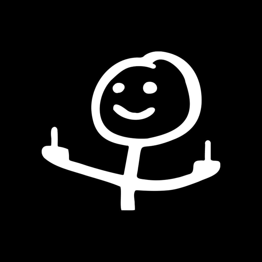 Funny Stick Figure Middle Finger Vinyl Decal Car Window or Laptop 4.5″ x 4.2″