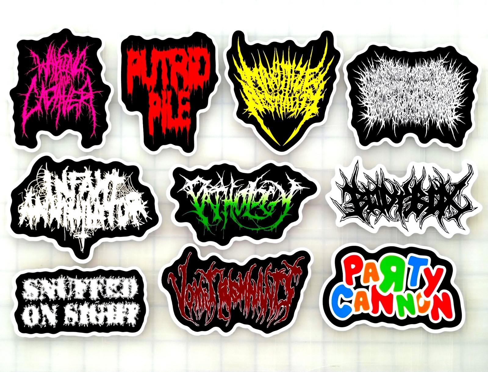 Slam Metal Vinyl Sticker Lot (10 Pack) SET 2 brutal death grindcore metalcore