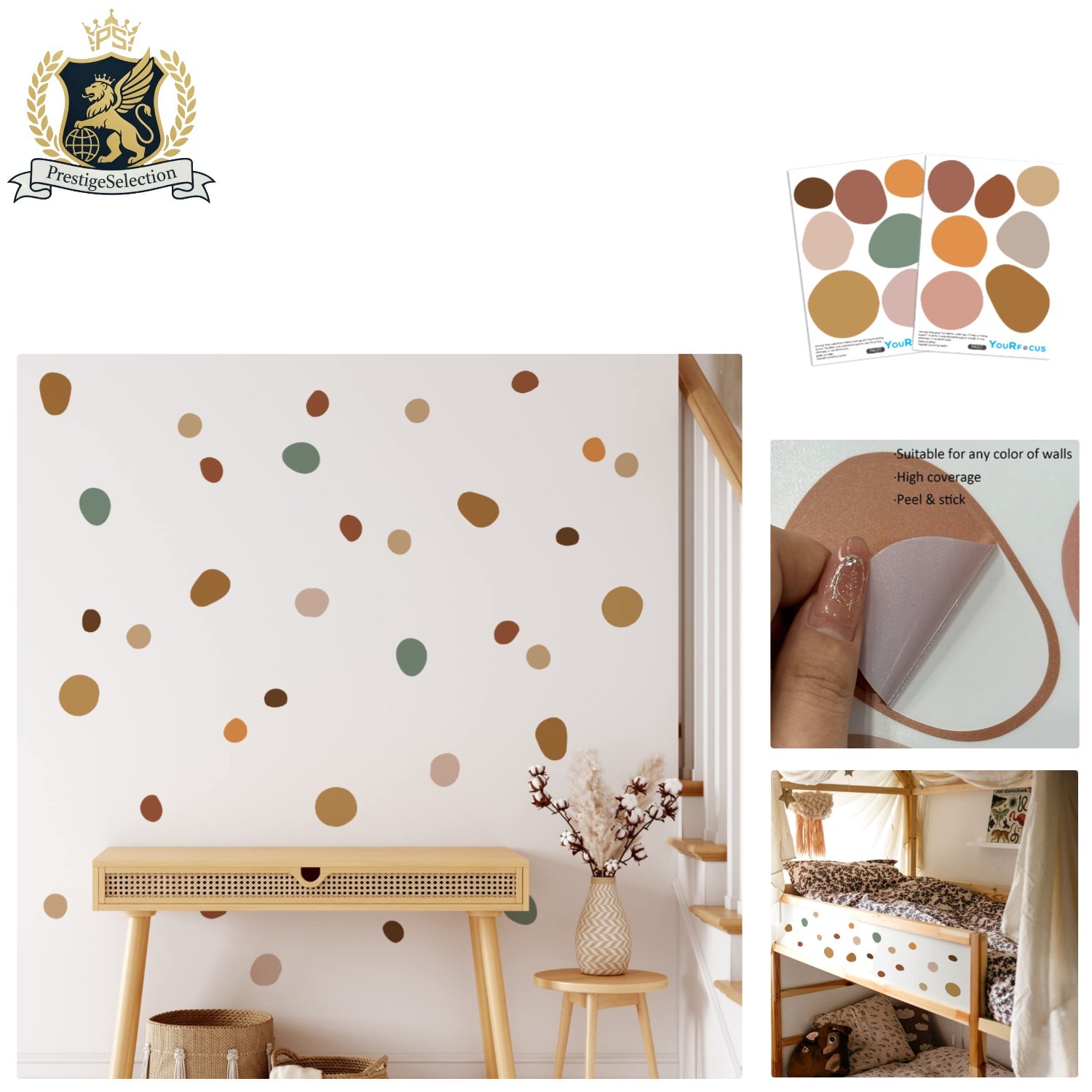 84 PCS Removable Boho Wall Stickers – Cute Decor for Playroom & Nursery