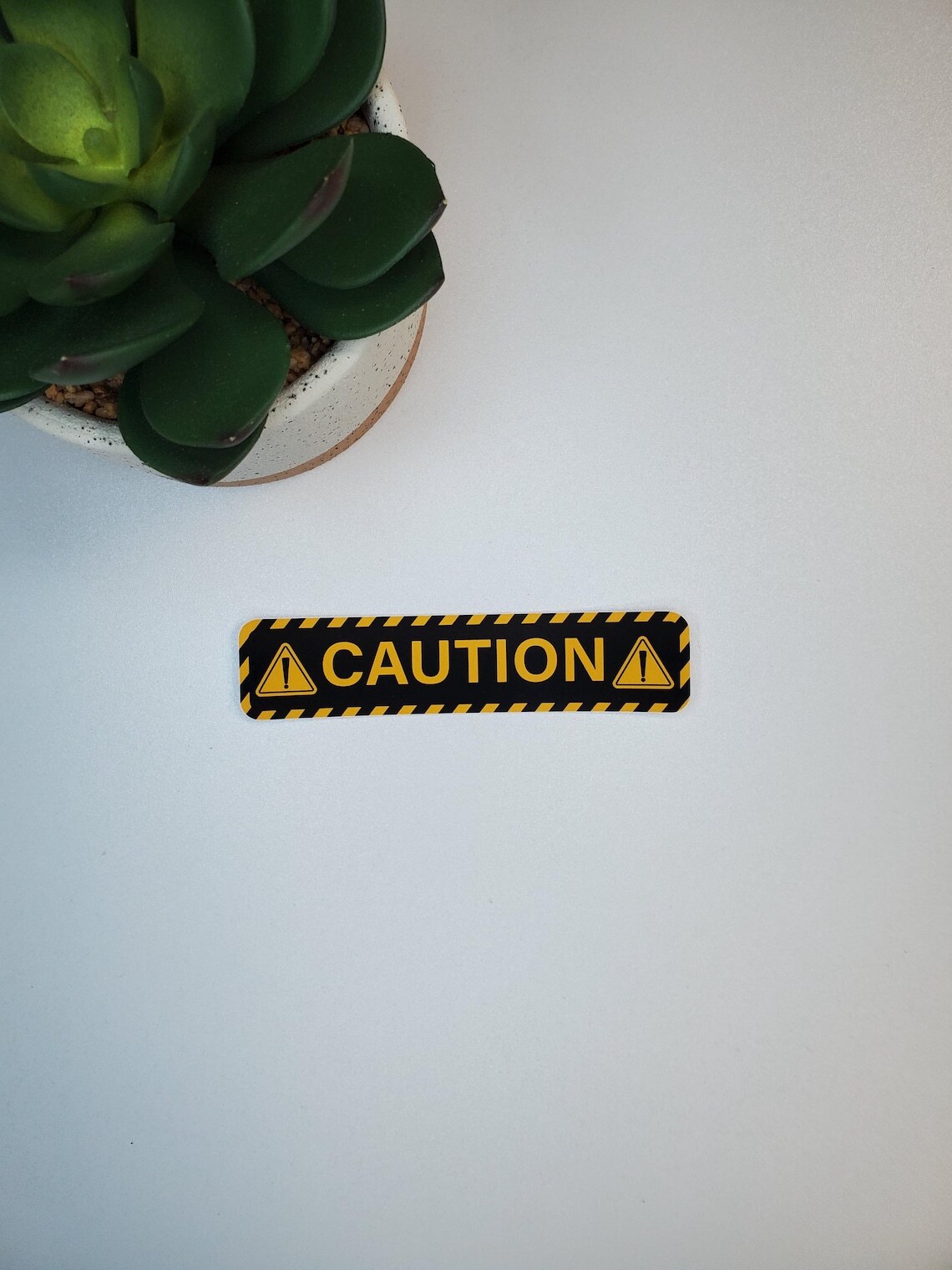 Caution Vinyl Sticker | Die Cut, Glossy, Vinyl | Warning Stickers | Style A