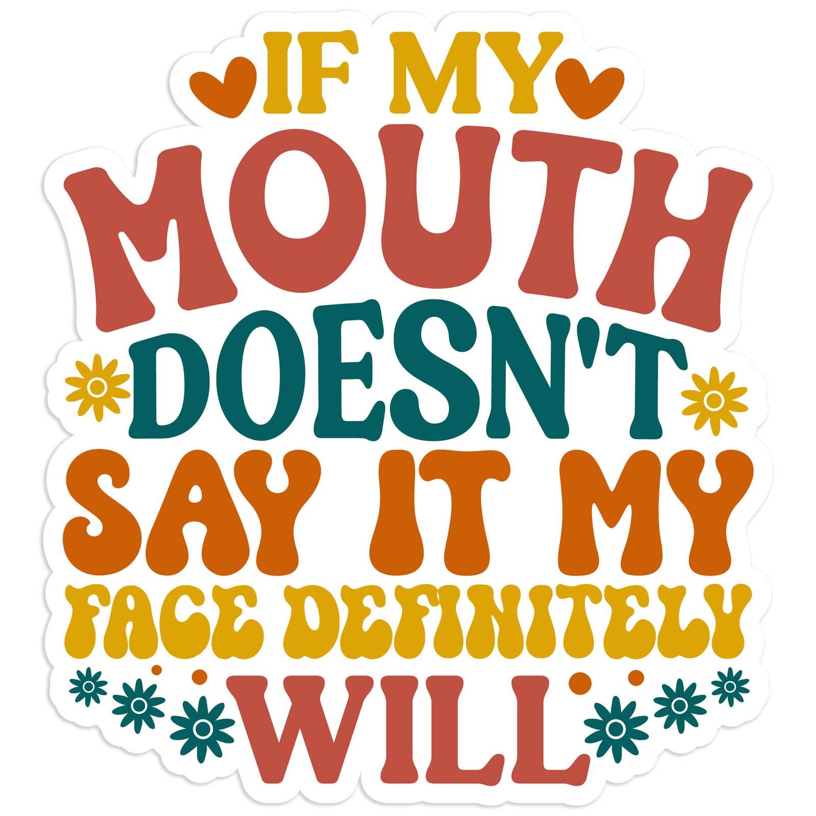 Mouth Say It Face Will – Vinyl Decal Sticker – Car Window Laptop – #758