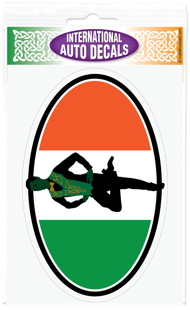 Irish Step Dancer Male Flag Ireland Irish Decal Sticker