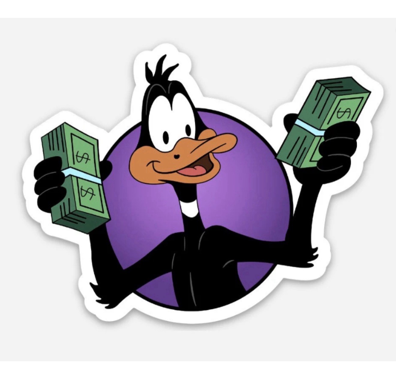 3” Rich Daffy Duck Sticker Looney Toons Vinyl Matte Finish Dishwasher Safe