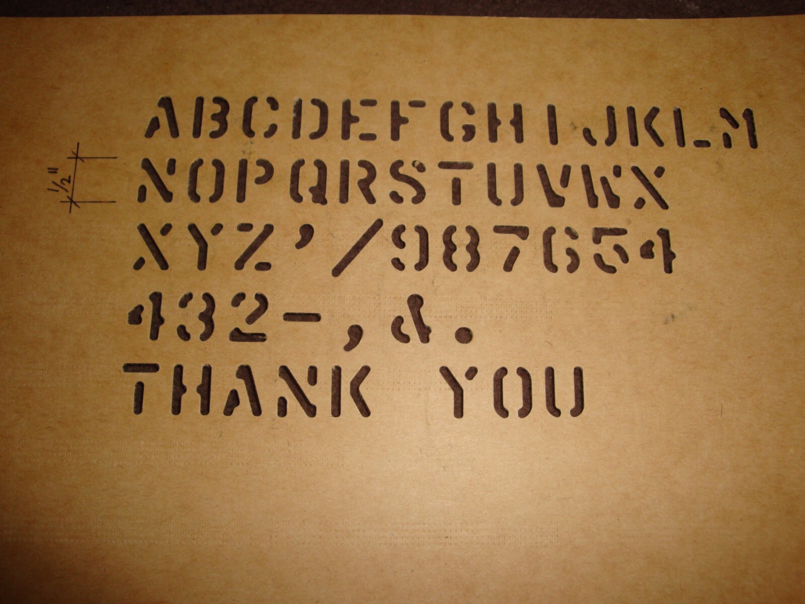 CUSTOM MADE Military Oil board Stencil 1/2″ Marsh/COST-$1 for4 letters=Quantity1