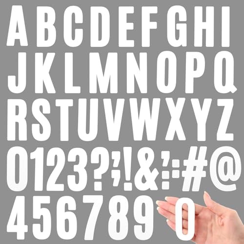 32 Sheets Letter and Number Stickers Self Adhesive Vinyl Letters 3 Inch White