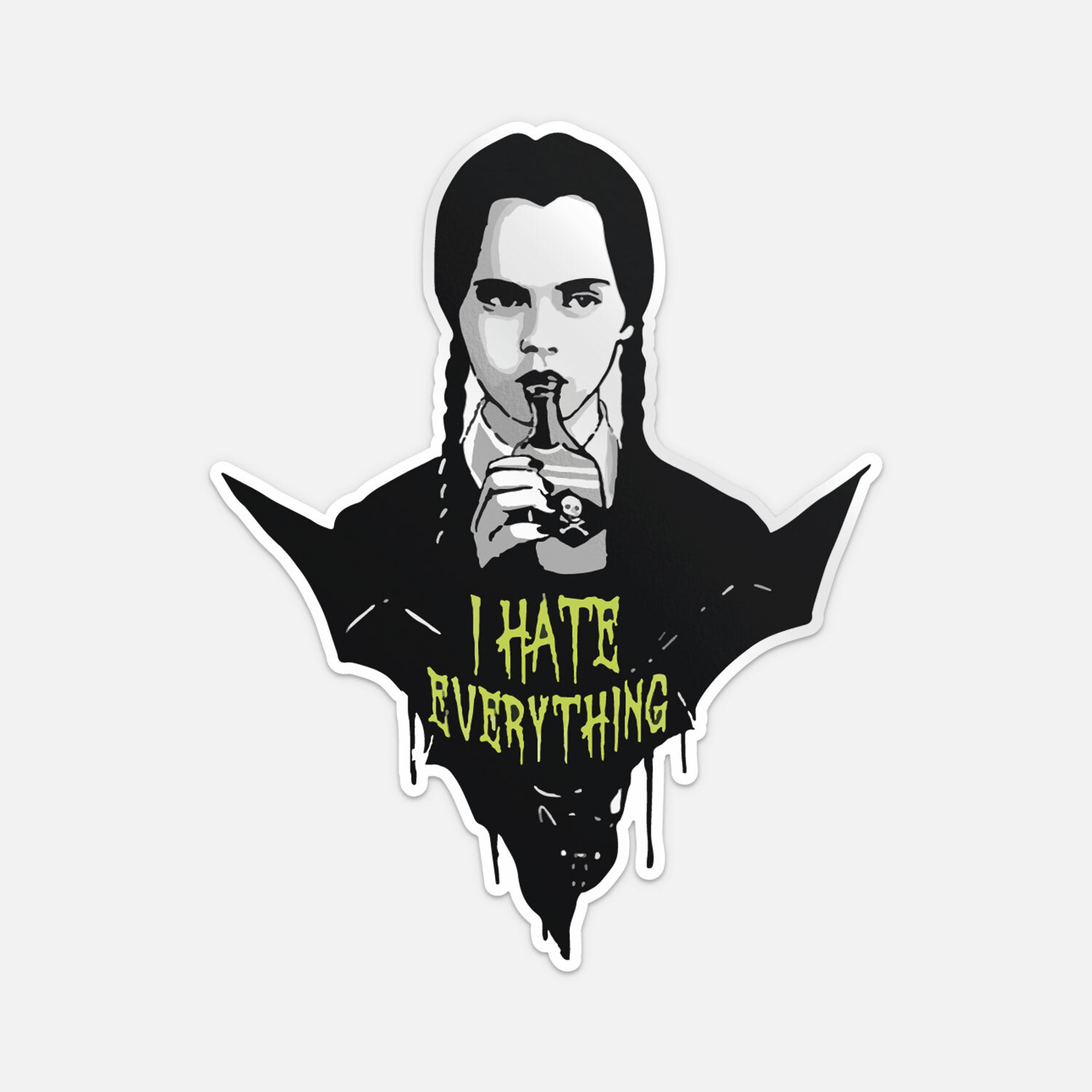 Wednesday Addams I Hate Everything Gothic Sticker Vinyl Car Bumper Decal