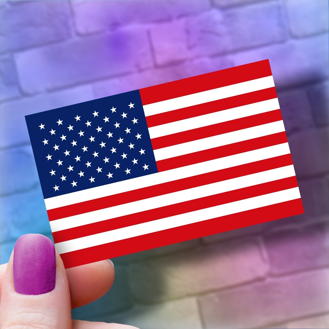 American Flag Vinyl Sticker – Dishwasher, Car Safe