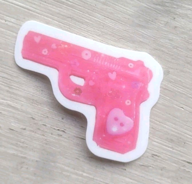 Haunted Doll Active Spirit Neutral Magick Unicorn Gun Pink Sticker 1Pc
