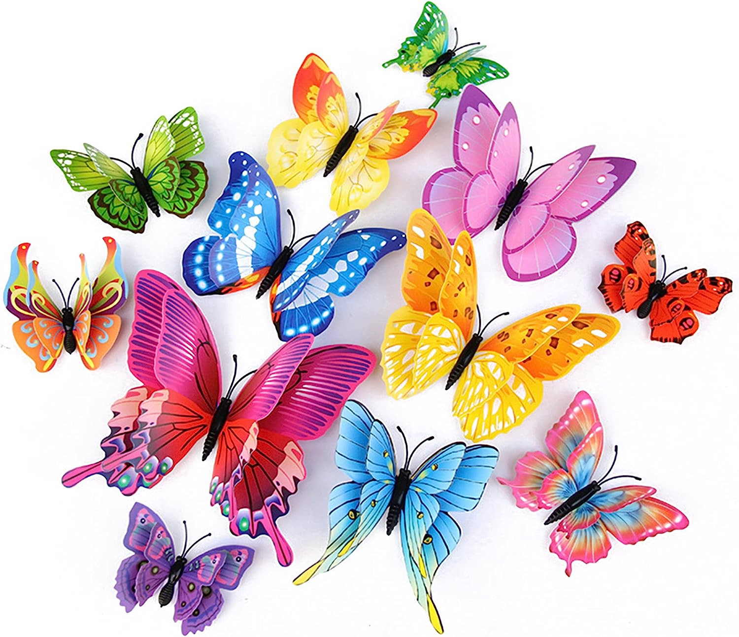 3D Butterfly Wall Decor Stickers 24PCS PVC Magnetic Double-Layer