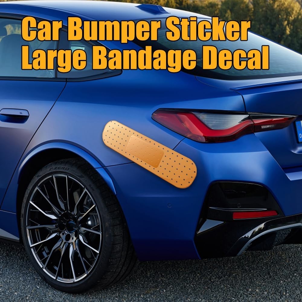 2PCS Car Bandaid Sticker, Giant Car Bumper Sticker Large Bandage Decal, Bandage