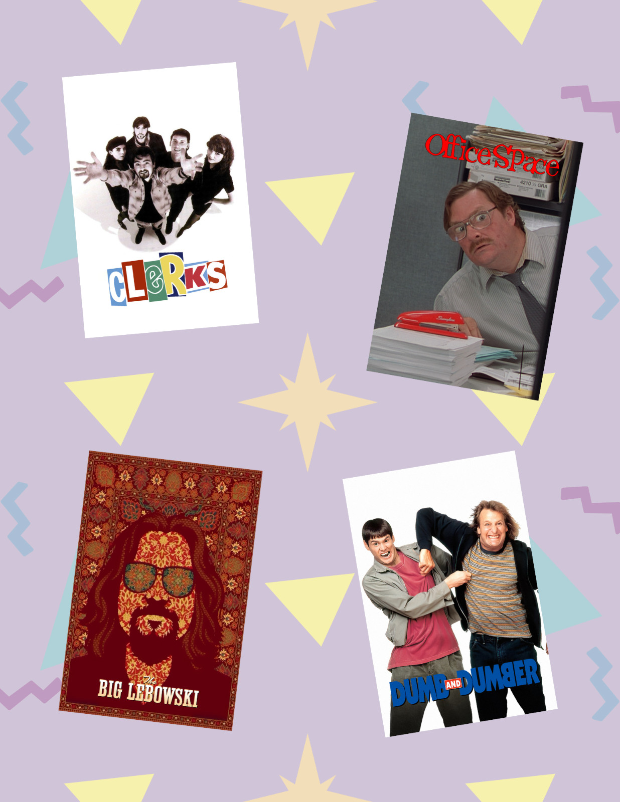 90’s Comedy Movie Poster Style 4pc Sticker Pack