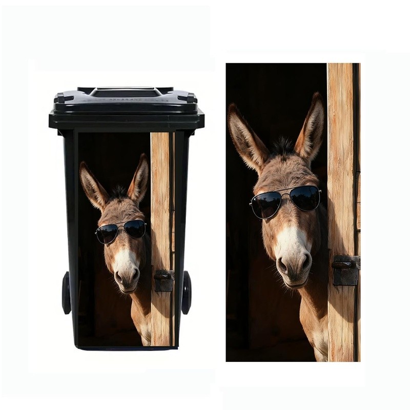 Animal Trash Can Decal Sticker Large Bin Decor DIY Removable Vinyl Waste Bin New