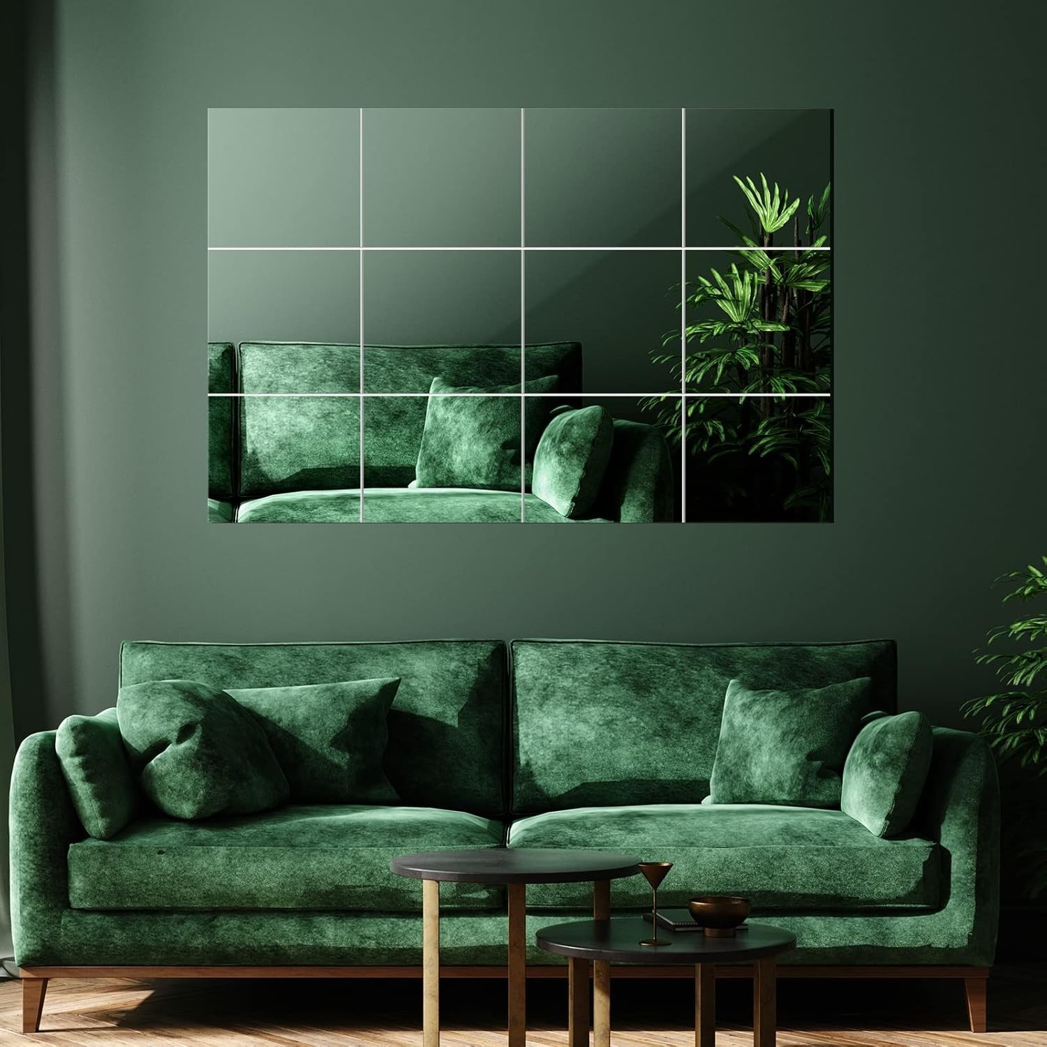 9 Pieces Mirror Stickers 6 x 9 Inches, 6 x 6 Inches Adhesive Craft Mirrors Ac…