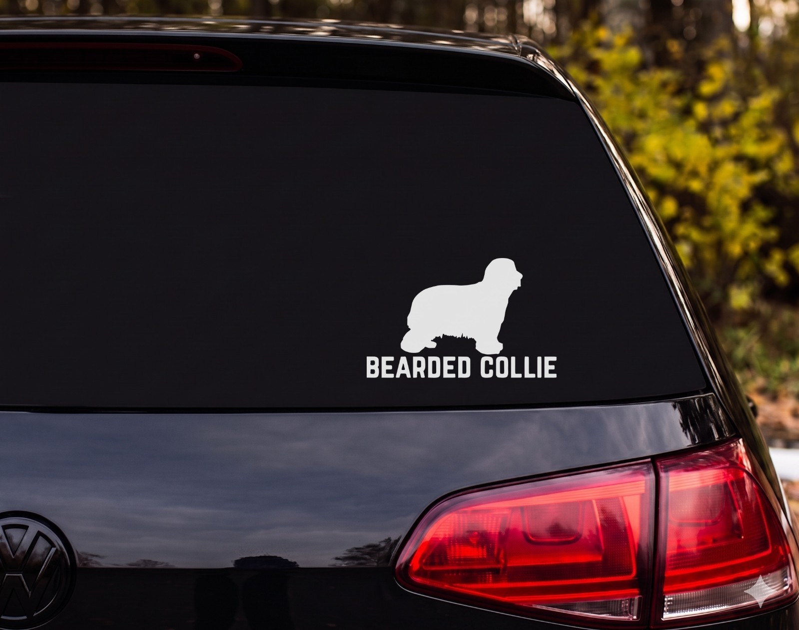 Bearded Collie Dog Silhouette Die Cut Vinyl Decal Car Laptop | Dog Lover Gift