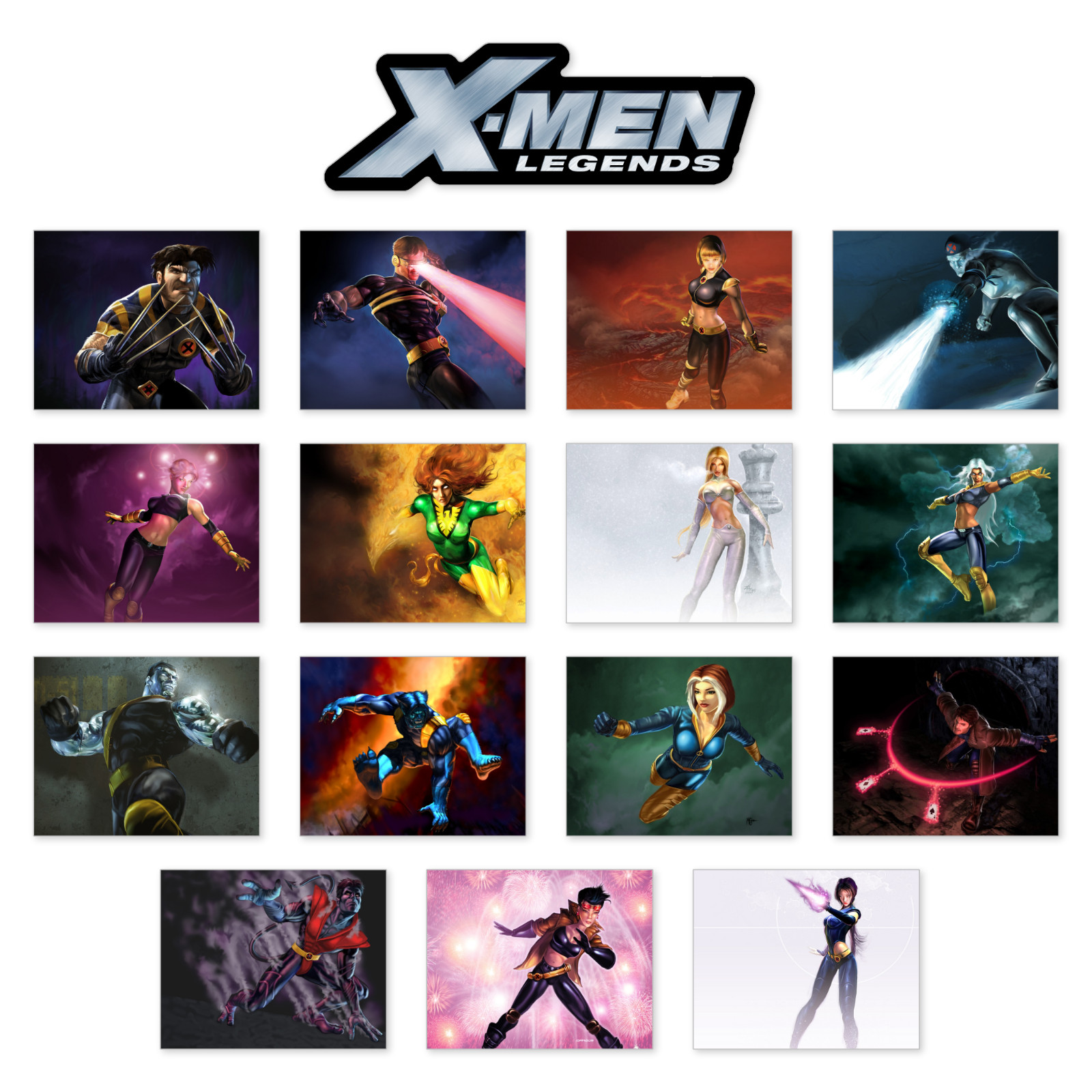 X-Men Legends Stickers Xbox PlayStation 2 GameCube 16 Sticker Pack