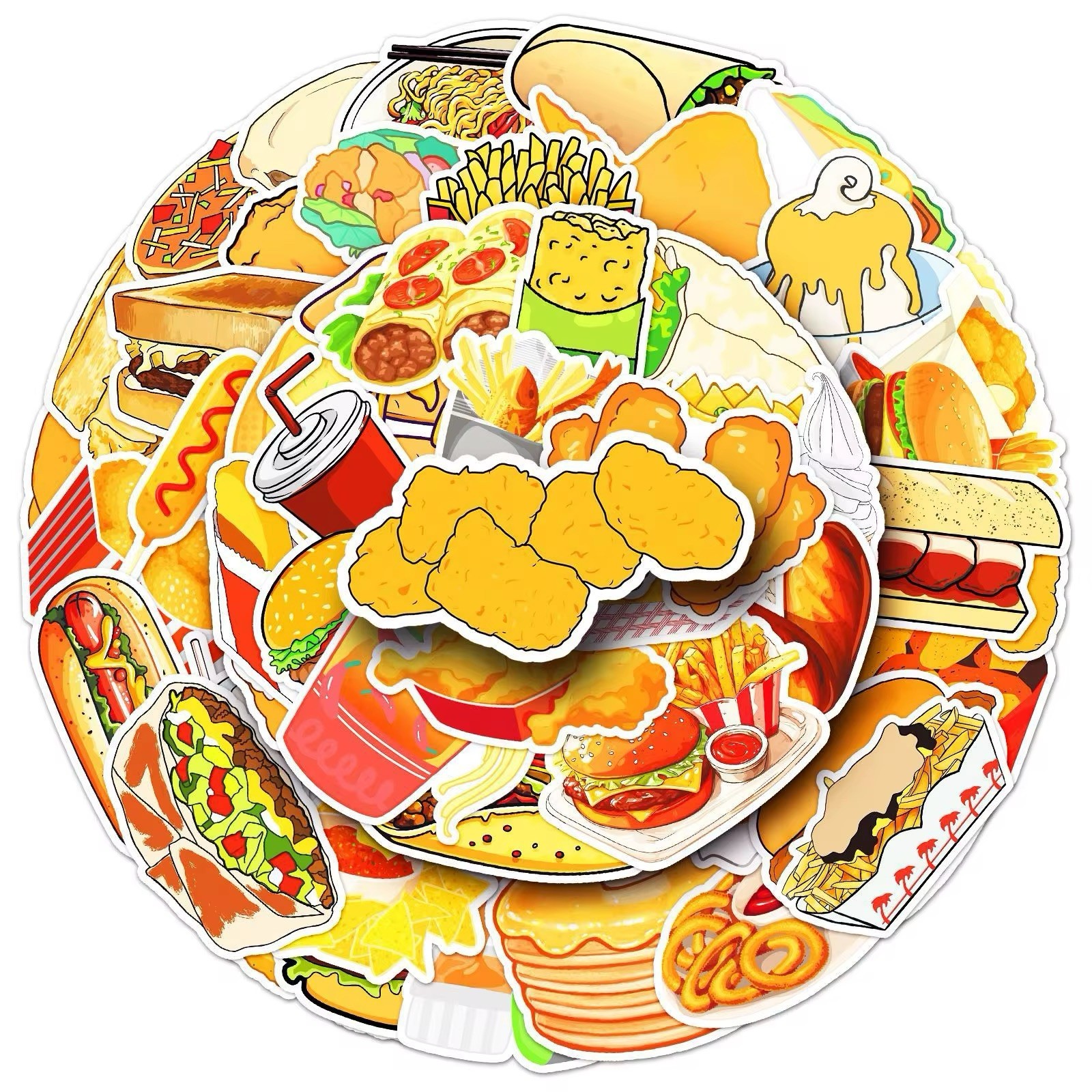 10 Random Cartoon Fast Food Stickers Food Decals Laptop Hydro Yeti Free Shipping