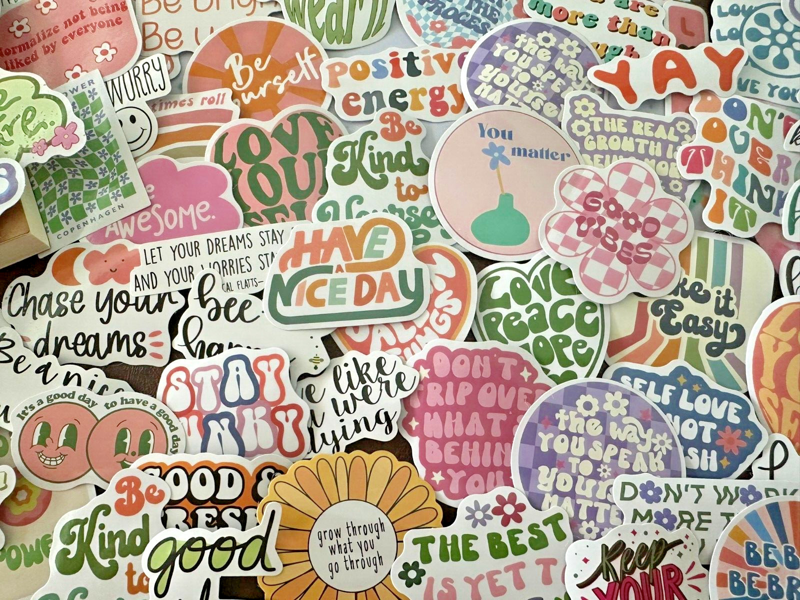 25 Inspirational Motivational Mental Health Cute Saying Stickers Laptop Mix Lot