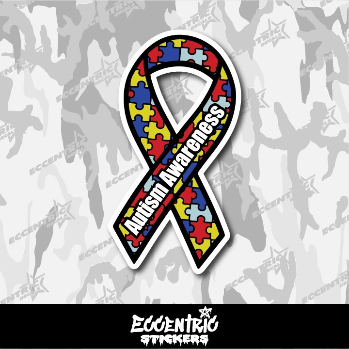 Autism Awareness Ribbon Vinyl Sticker