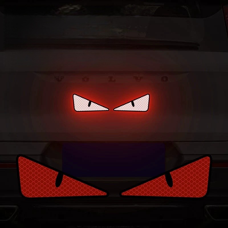 1X Red Big Eyes Car Sticker Wall Sticker Cartoon 3D Decal Sticker for Bike/ Car