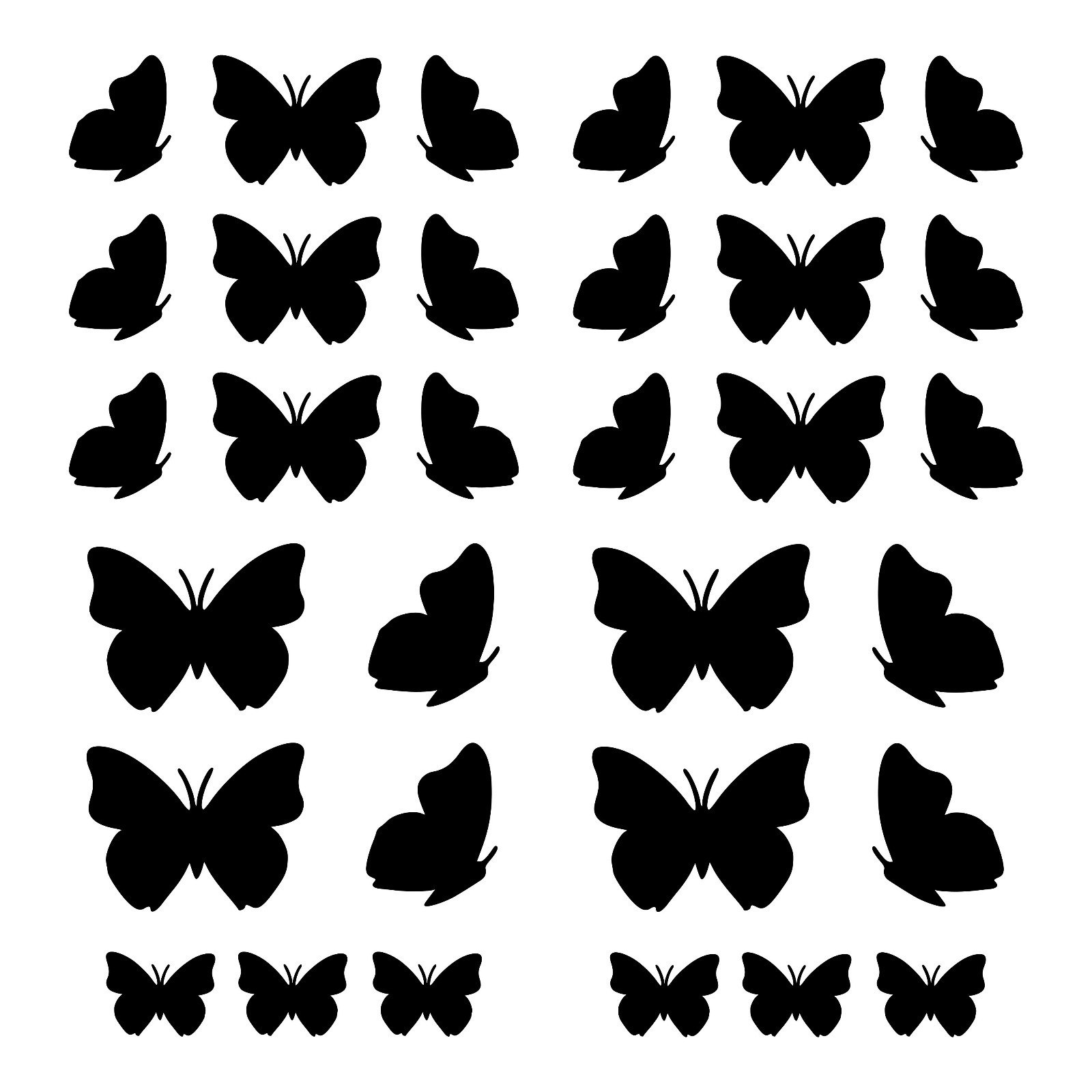 Set of 32 Butterfly Vinyl Decals | Butterflies Insects | Die Cut Stickers