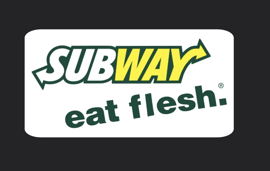 Subway Eat Flesh Parody Sticker Great Decal For Laptop Skateboard Bottle Flask