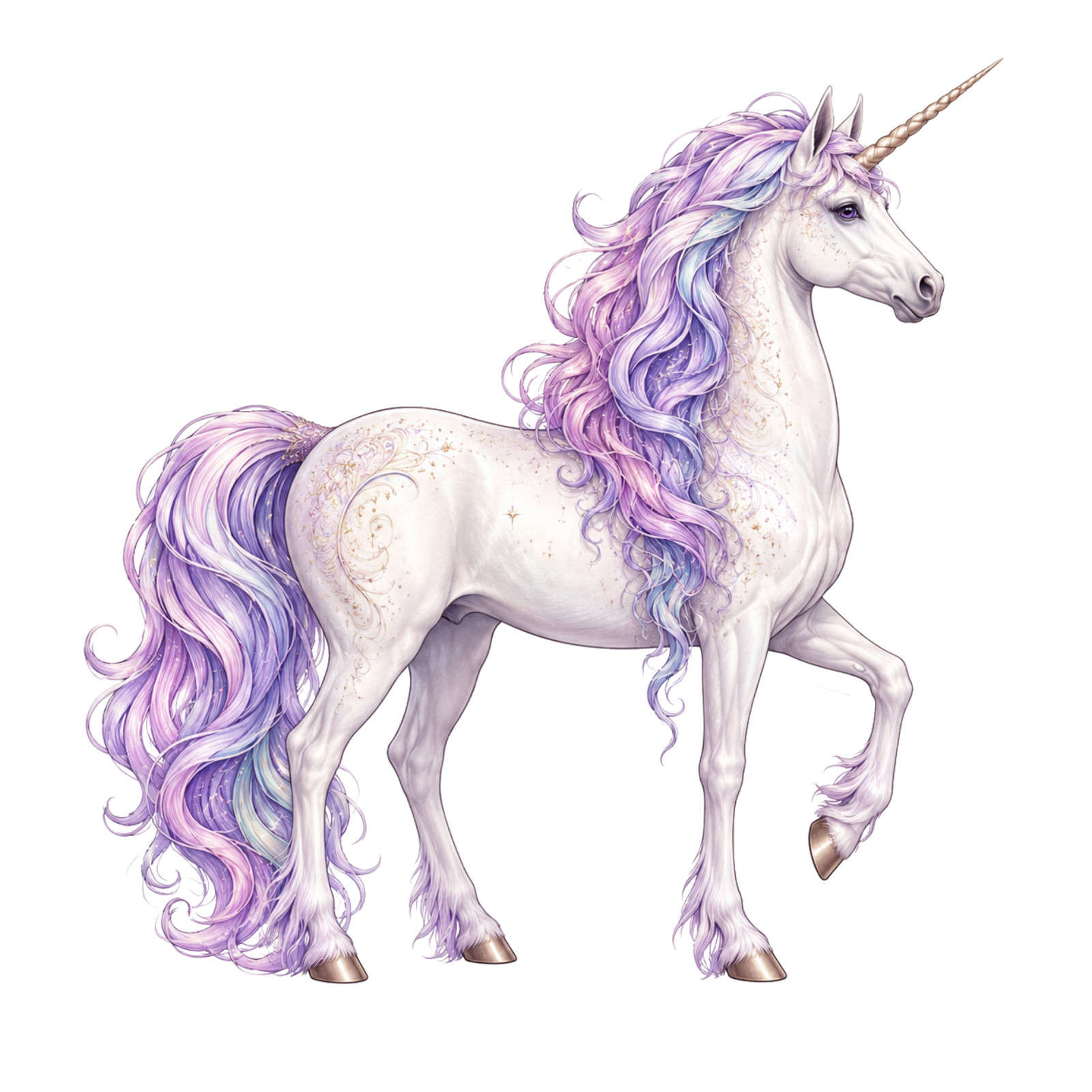 Ethereal Twin Unicorns Fantasy Vinyl Sticker | Celestial White Unicorn Lake Art