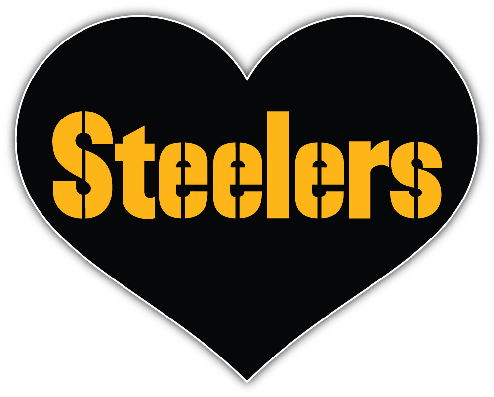 Pittsburgh Steelers Heart NFL Sport Car Bumper Sticker Decal “SIZES”