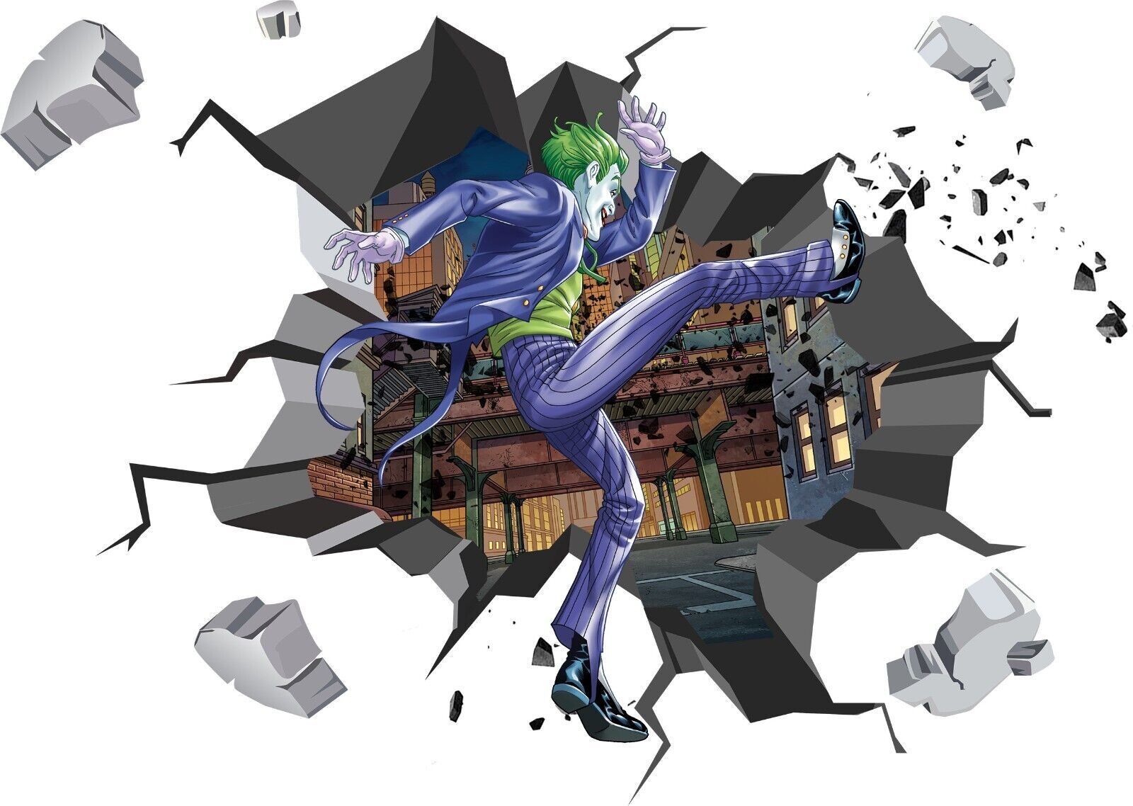 The Joker Batman Superheroe WALL EXPLOSION Decal Wall Sticker Home Decor Art 17