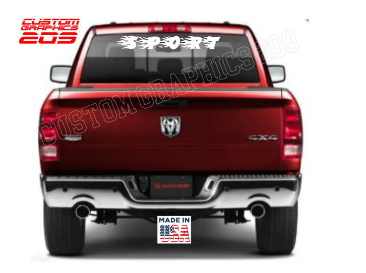 Flame Custom Text Decal Truck Car Window Waterproof Vinyl Oracal 651