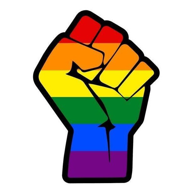Rainbow Resist Fist Sticker Decal Pride Flag LGBTQ Gay Lesbian Community Pride