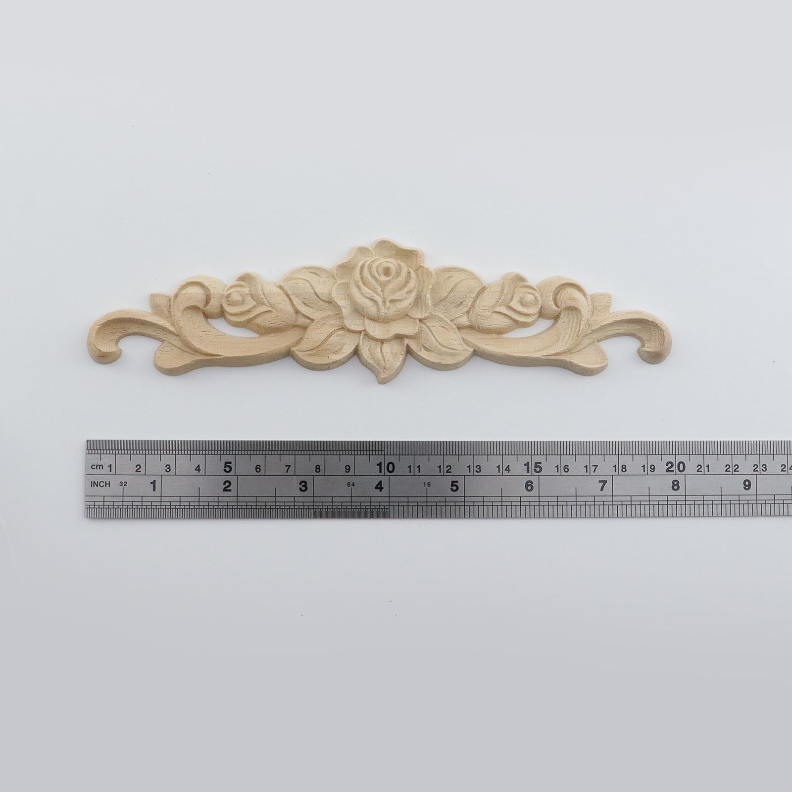 Wood Carving Decal Rose Wood Appliques Furniture Cabinet Decoration Onlay Appliq