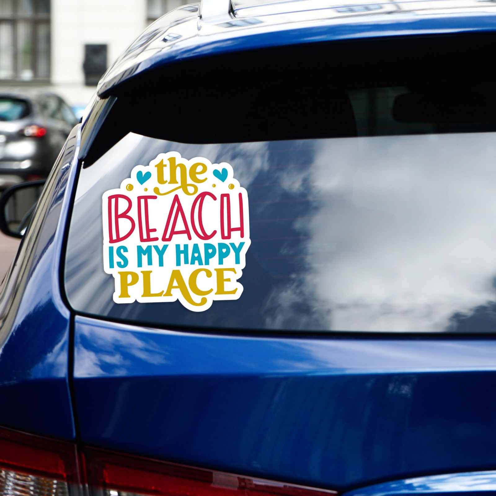 Beach is Happy Place – Vinyl Decal Sticker – Car Window Laptop – #743