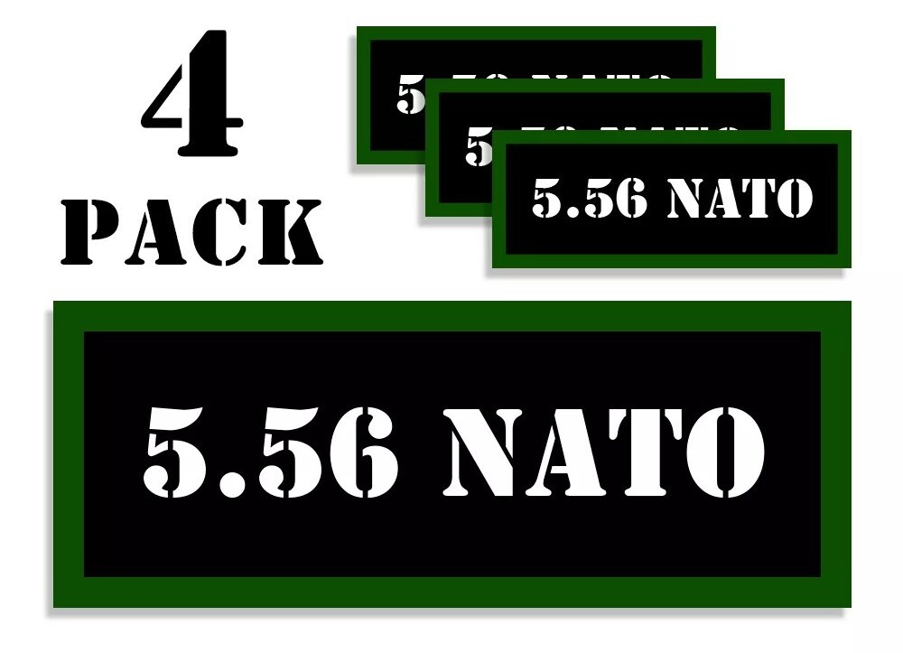 5.56 NATO Ammo Can Label Stickers Decal Ammunition (4 pack)