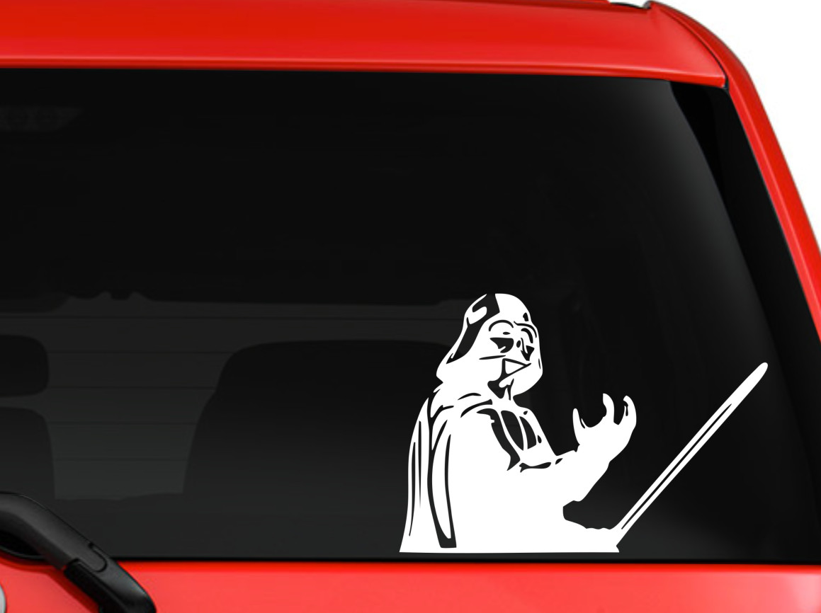 Star Wars Darth Darth Vader on car truck SUV laptop MAC Decal Sticker 6″ White