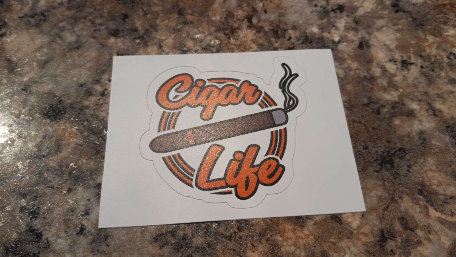 CIGAR LIFE cool colorful sticker with cursive writing! 3.1 x 3.0