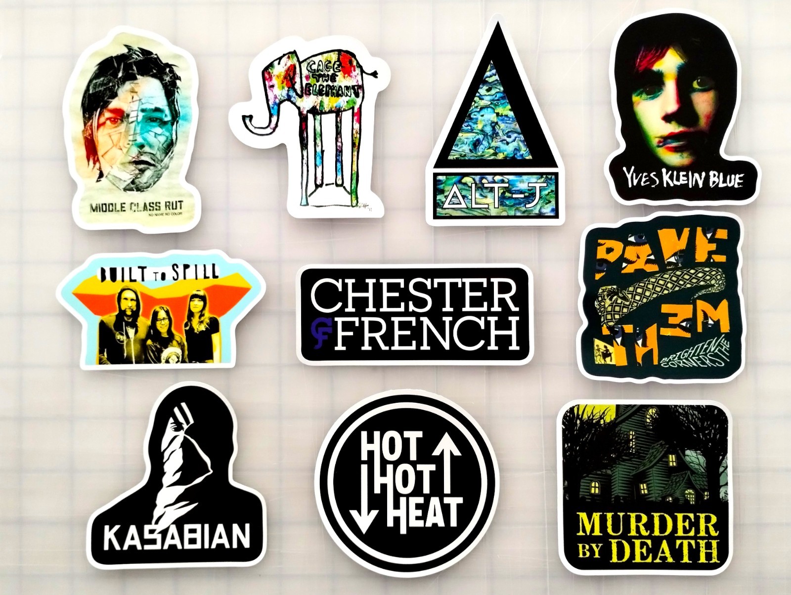 Indie Rock Vinyl Sticker Lot (10 Pack) SET 3 cage the elephant kasabian pavement