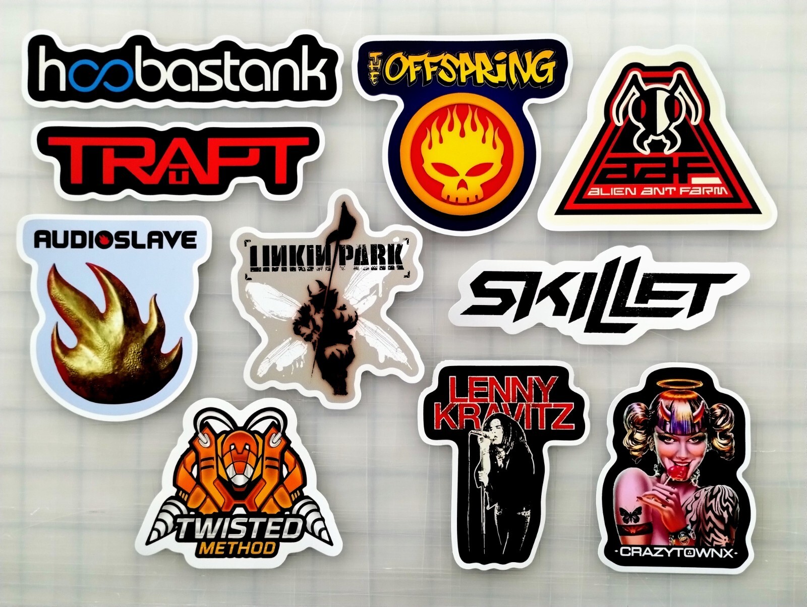 Alt 2000s Rock Rap Sticker Pack (10) SET 1 crazy town, linkin park, trapt, hooba