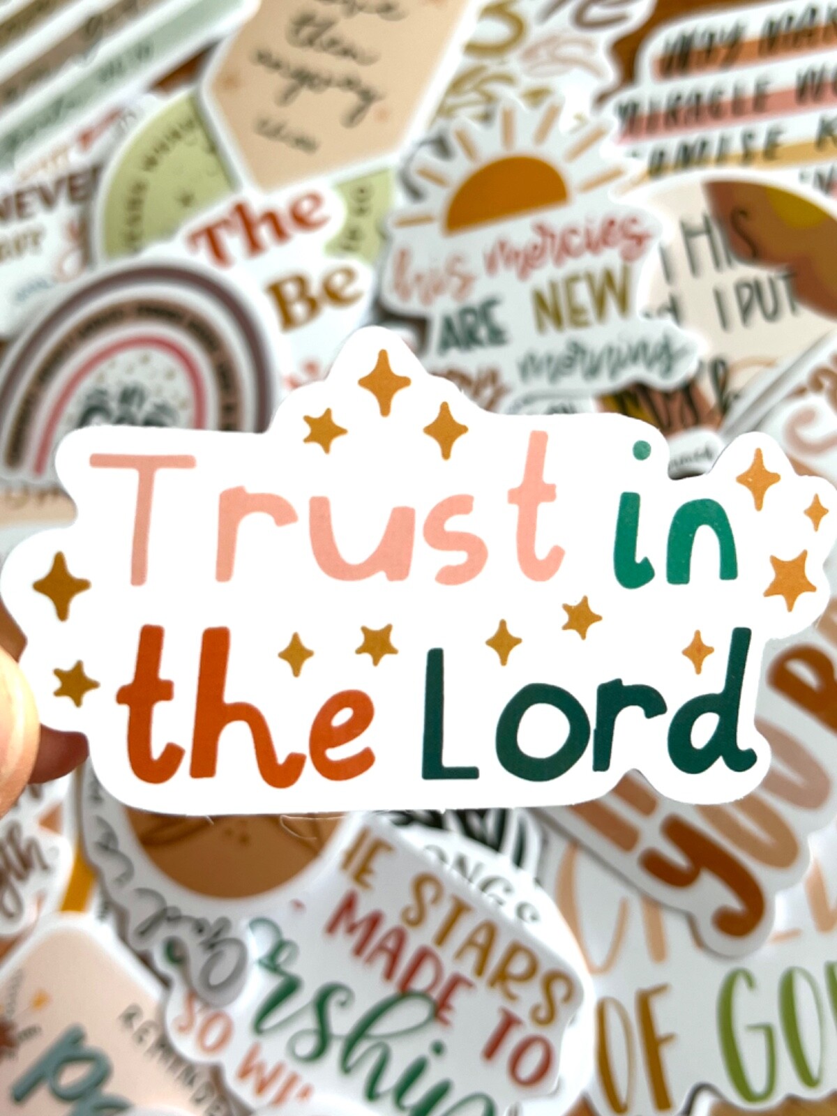 5-50 pcs Boho Bible Verse Stickers, Jesus Christian Phrase Phone Laptop Decals