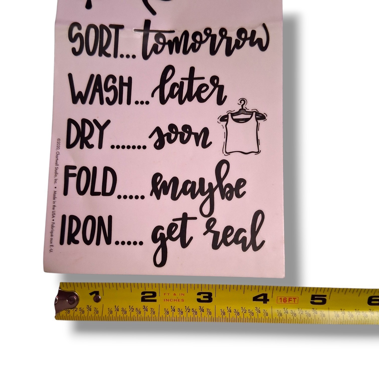 Main Street Wall Creations Vinyl Laundry Room Sticker Black White Removable