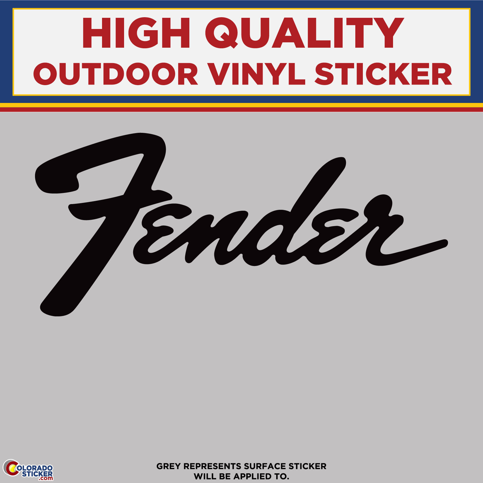 Fender Guitar Die Cut Text, High Quality Vinyl Stickers