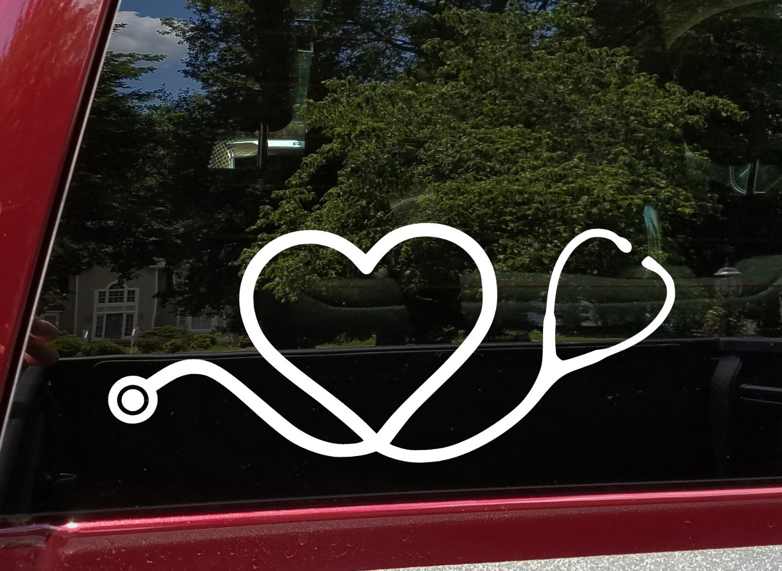 Heart Stethoscope Vinyl Decal | Doctor Nurse EMT RN Med School Die Cut Sticker