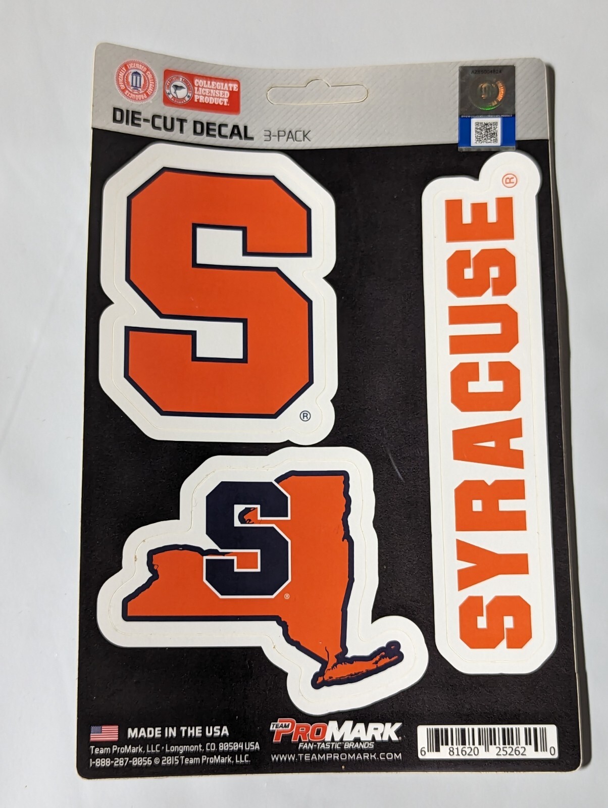 Syracuse Orange 3-Pack Die-cut Decals Stickers Sheet Measures 5″ x 7″ New!