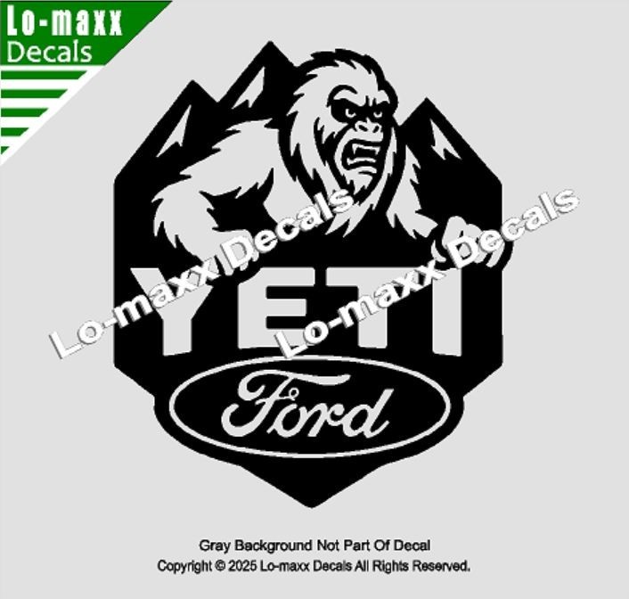 Ford Yeti Die Cut Vinyl Decal Sticker Avery Dennison Car Truck Toolbox