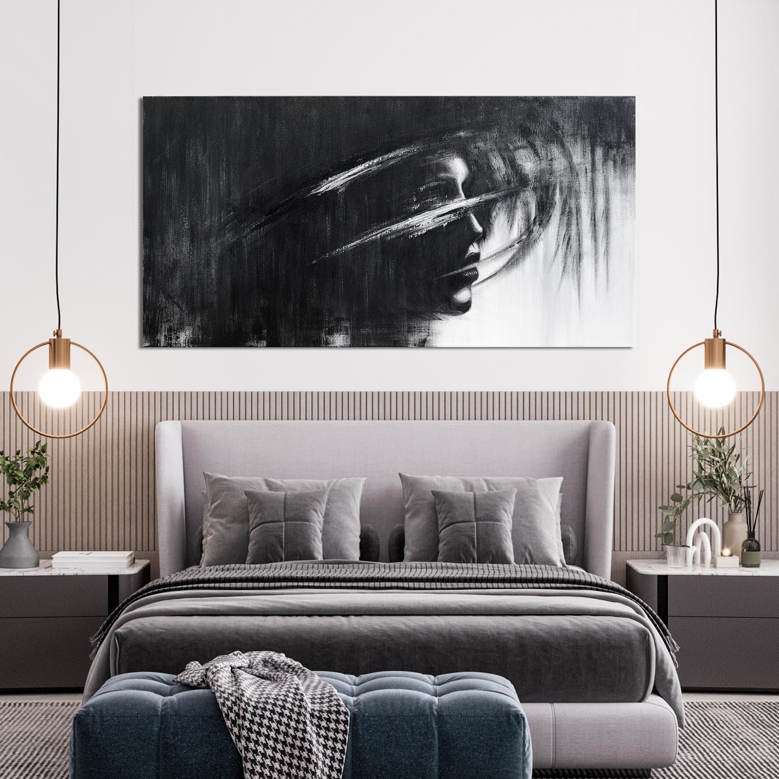 Canvas Wall Art Decor Black and White Abstract Wall Art Prints Wall Art for L…