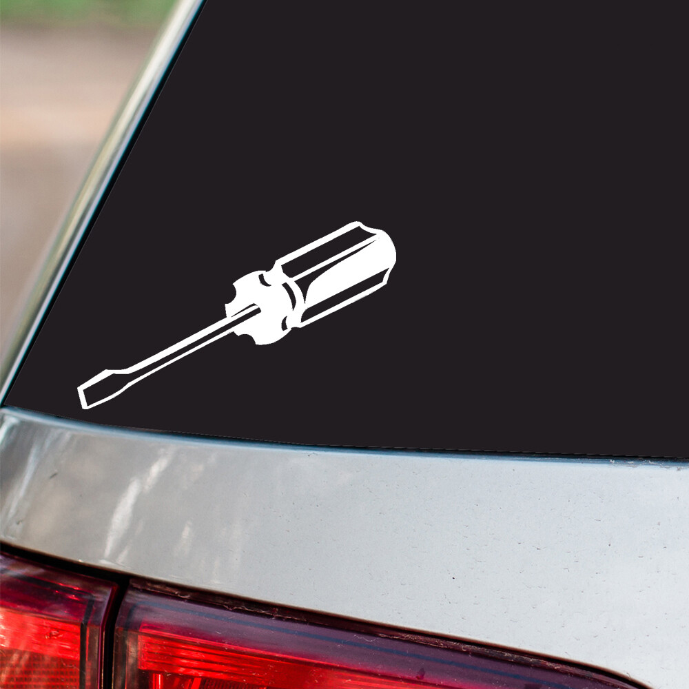 Screwdriver Sticker All size regular & Chrome Mirror Vinyl Colors