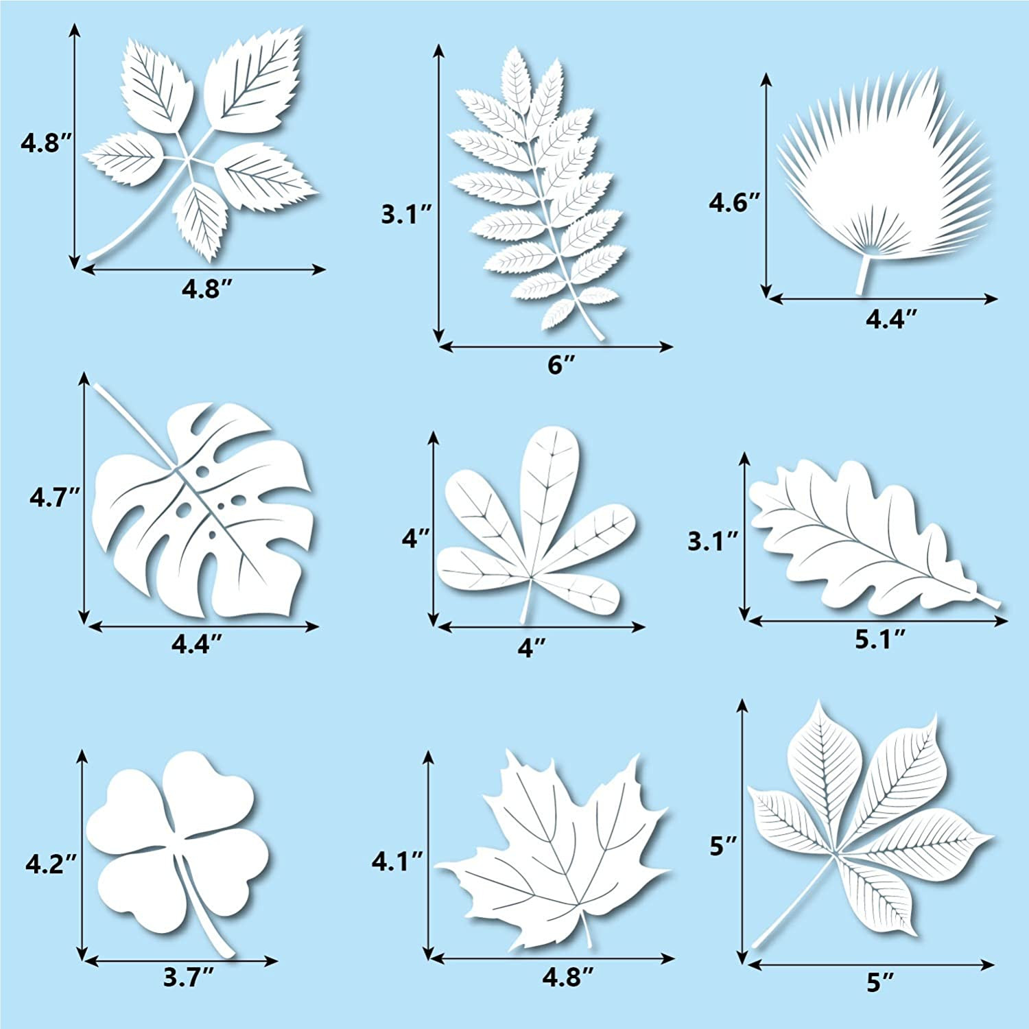 Window Decals for Bird Strikes,52 Pieces Large Leaf Shape anti Collision Window