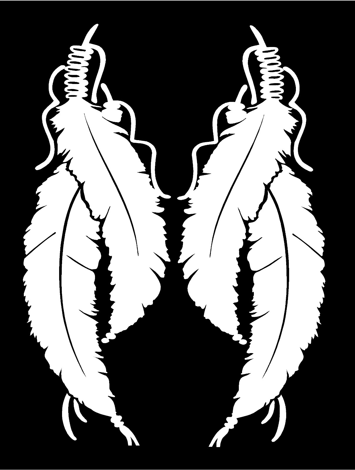 Large Feather Decals southwestern native style window vinyl sticker 4″ x 12″