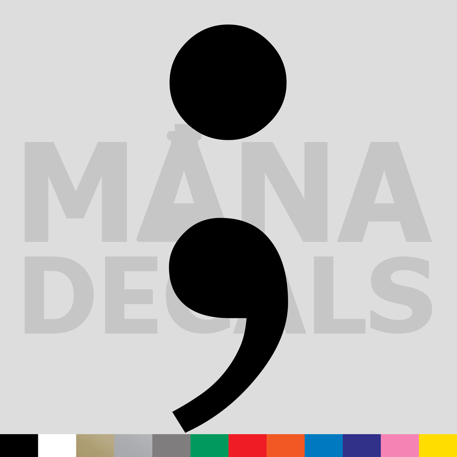 Semicolon Vinyl Die Cut Decal Sticker – Mental Health Suicide Awareness