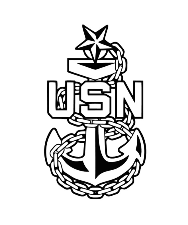 US Navy Senior Chief Petty Officer, Perma-Decal, UV, 3″ Tall, $1 Shipping